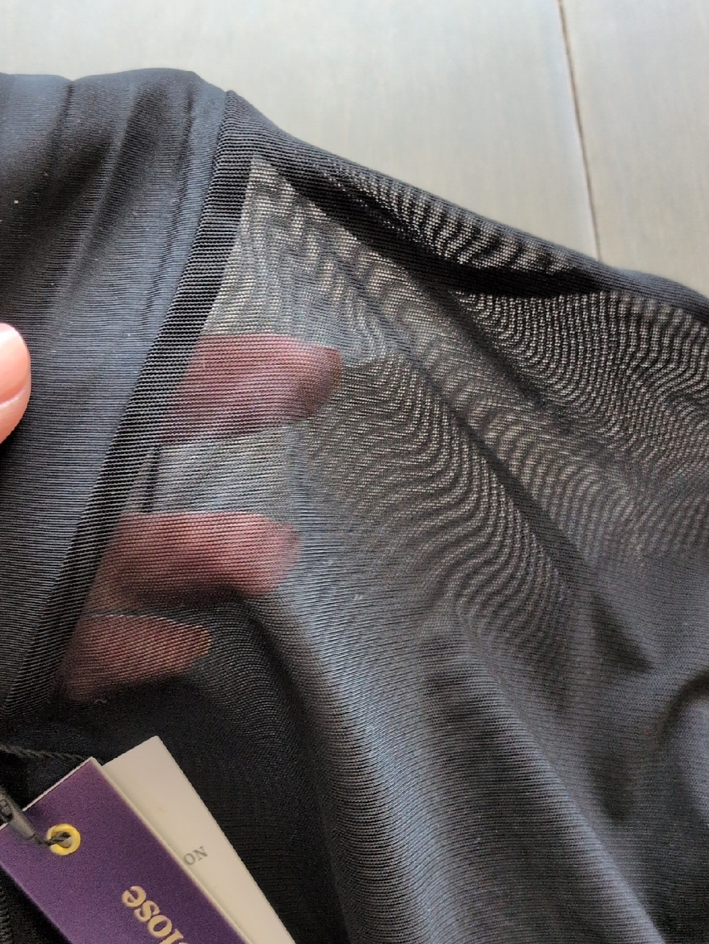Sheer Black Lightweight Bomber Jacket - Picture 3 of 4